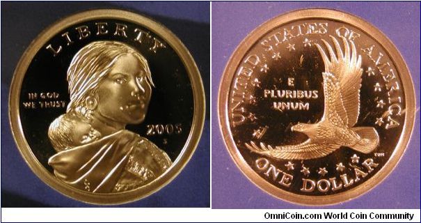 2005-S Sacagawea Dollar Proof in Mint Holder.