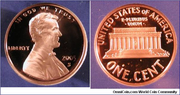 2005-S Lincoln Cent Proof in Mint Holder.