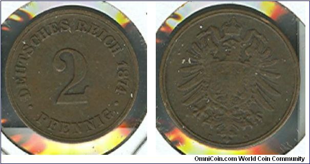 1874 German 2 Pf.