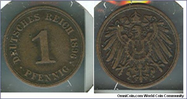 1896 German 1 pf.