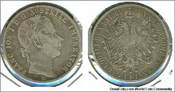 1861 Austrian 1 Florin.