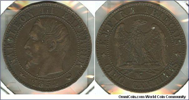 1854 France Cinq cents