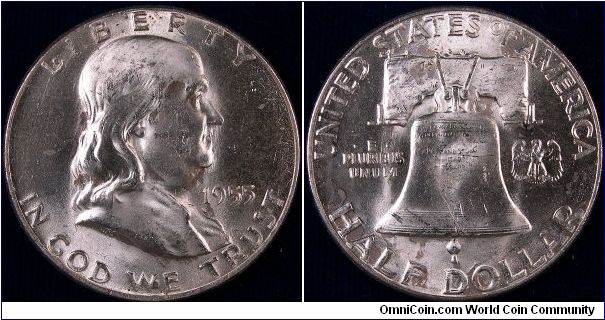 1955 Bugs Bunny Frankin half. Note the heavy die polish. Yes, this coin has never been circulated believe me...LOL!!