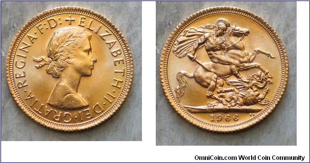 British Sovereign, 1966, Gold