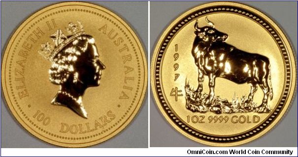 Year of the Ox one ounce gold bullion coin from Australia. The second in a series of 12, there are two more to go.