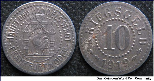 Frankfurt on Oder, 10 pfennig notgeld, 1919