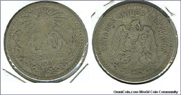 1906 Mexico 50 centavos.