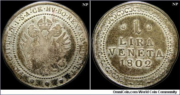 1 Lire, Venice under Austrian rule.                                                                                                                                                                                                                                                                                                                                                                                                                                                                                 