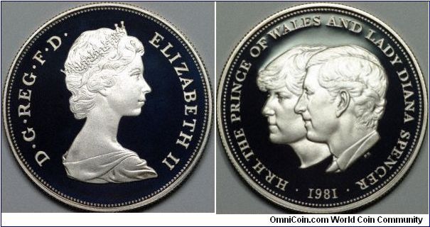 The UK issue of a Charles & Diana wedding commemorative silver proof.