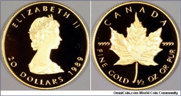 Half ounce gold proof maple, the only year proofs were issued.