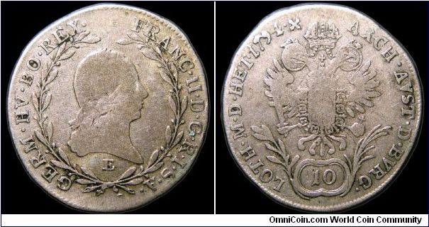 10 Kreuzer, Carlsburg mint.                                                                                                                                                                                                                                                                                                                                                                                                                                                                                         