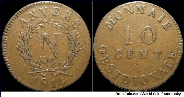 10 Centimes, under French rule.                                                                                                                                                                                                                                                                                                                                                                                                                                                                                     