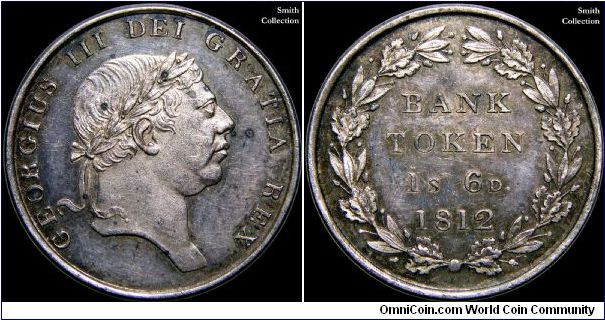 18 Pence, bank token.                                                                                                                                                                                                                                                                                                                                                                                                                                                                                               