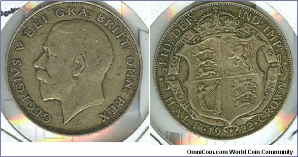 1922 G.Britain 1/2 crown.