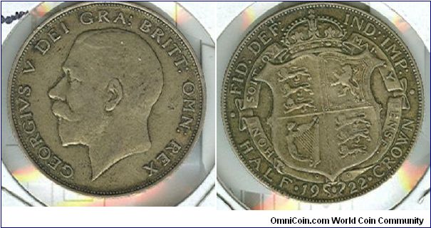 1922 G.Britain 1/2 crown.