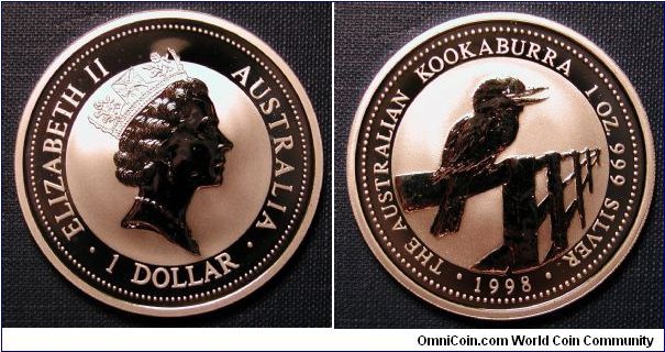 1998 Australia $1 Silver Kookaburra
