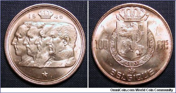 1948 Belgium 100 Francs