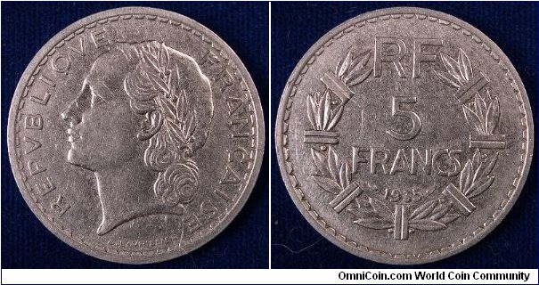 French 5 Franks. I love the obverse of this coin.