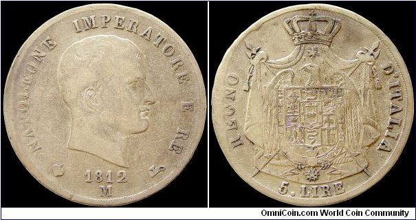 5 Lire, Napoleonic Kingdom of Italy. Milan mint.                                                                                                                                                                                                                                                                                                                                                                                                                                                                    
