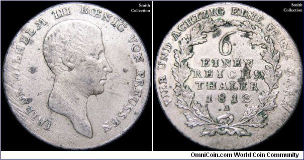 1/6 Thaler, Prussia. Berlin mint.                                                                                                                                                                                                                                                                                                                                                                                                                                                                                   