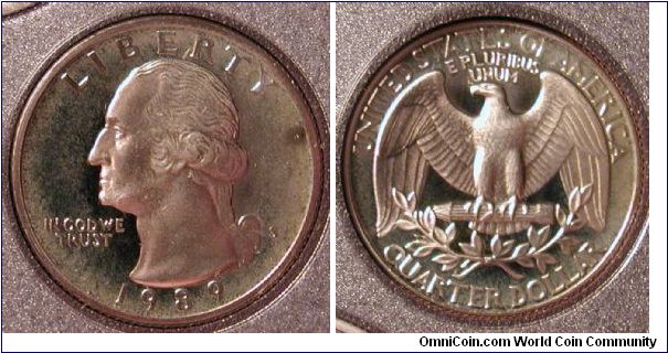 1989-S Washington Quarter Proof from Prestige Proof Set.