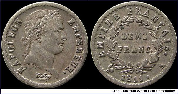 ½ Franc, Paris mint.                                                                                                                                                                                                                                                                                                                                                                                                                                                                                                