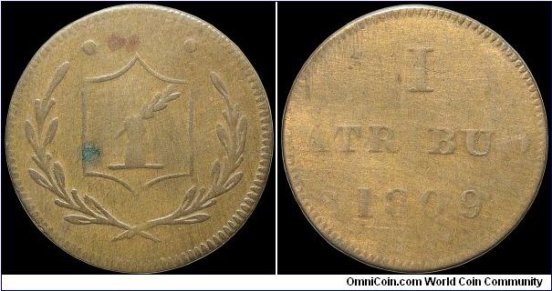 1 Atribuo, Frankfurt. Another judenpfennig of the Frankfurt ghetto.                                                                                                                                                                                                                                                                                                                                                                                                                                                 