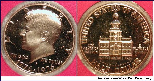 1976-S Bicentennial Kennedy Half Dollar Proof from Mint Proof Set.
