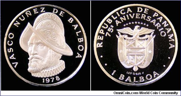 1978 Panama Balboa KM.51a, mintage 13,000. Proof.