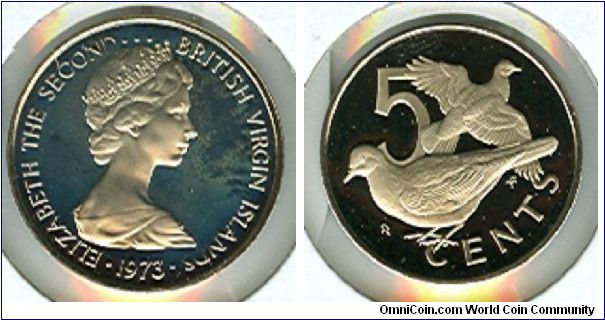 1973 British Virgin Islands 5 cents