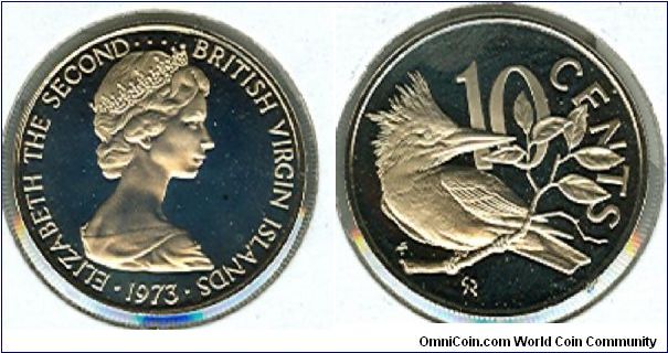 1973 British Virgin Islands 10 cents