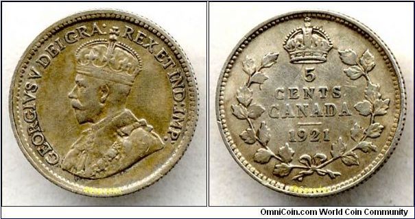 Ultra-rare 1921 5-cent piece.  One of only 400 surviving examples