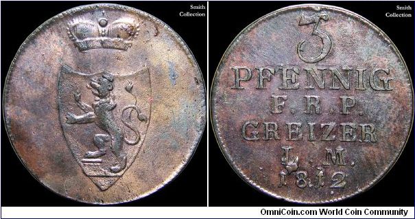 3 Pfennig, Reuss—Greitz.                                                                                                                                                                                                                                                                                                                                                                                                                                                                                            