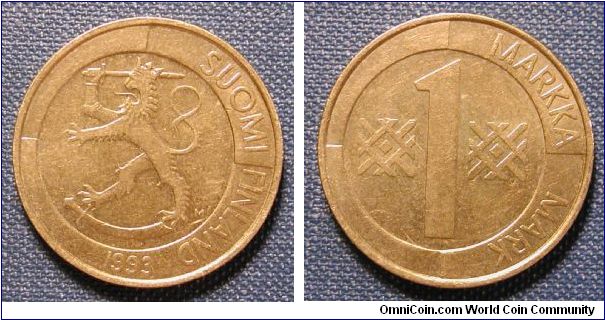 1993 Finland 1 Markka