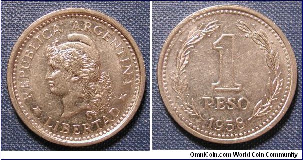 1958 Argentina 1 Peso