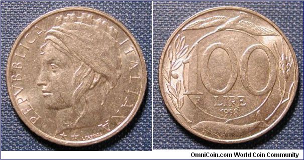 1998 Italy 100 Lire