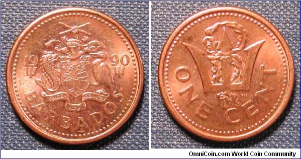 1990 Barbados One Cent