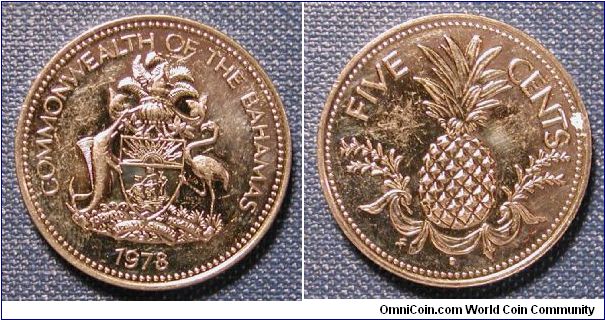 1978 Barbados 5 Cents (this is definitely proof like)