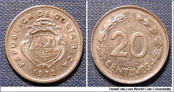1972 Costa Rica 20 Centavos