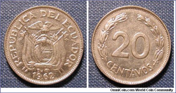 1962 Ecuador 20 Centavos