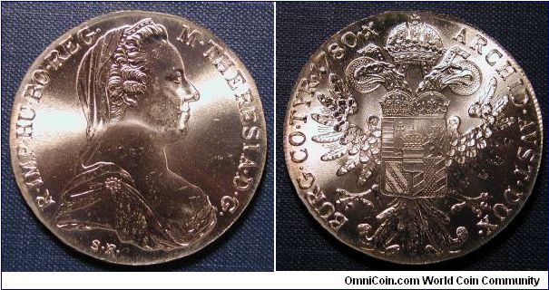 1780 Austria Maria Theresa Thaler (restrike)