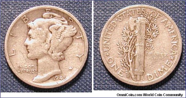 1945-S Mercury Dime