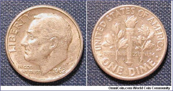 1962-D Roosevelt Dime