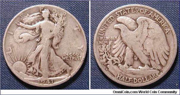 1941-D Walking Liberty Half Dollar