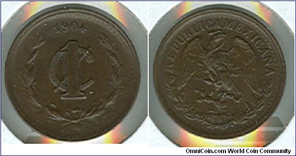 1904 Mexico 1 centavo.