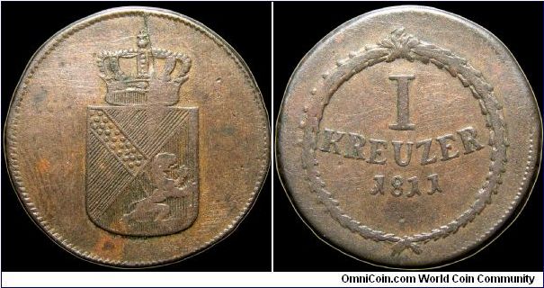 1 Kreuzer, Baden-Durlach.                                                                                                                                                                                                                                                                                                                                                                                                                                                                                           