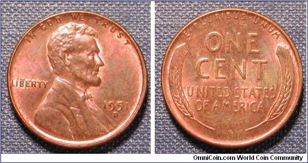 1951-D Lincoln Wheat Cent