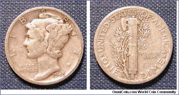 1945-D Mercury Dime