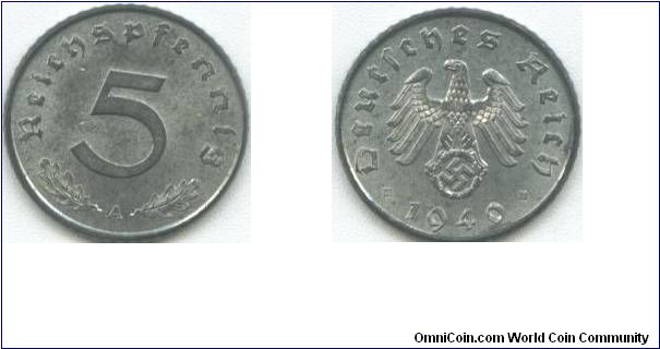 1940-A Berlin Mint 5 Reichspfennig