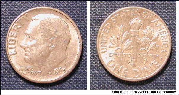 1963-D Roosevelt Dime